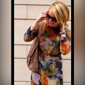 Anthropologie Maeve Eleonora Flight Shift Dress abstract Watercolor Tunic Small